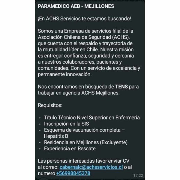Paramedico AEB - Mejillones