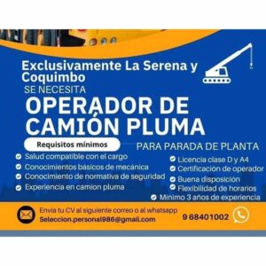 Operador de Camión Pluma