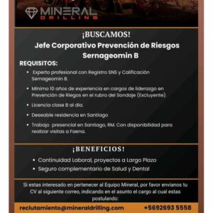 Jefe Corporativo Prevención de Riesgos