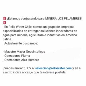Contratación en Minera Los Pelambres