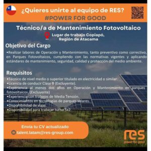 Técnico/a de Mantenimiento Fotovoltaico