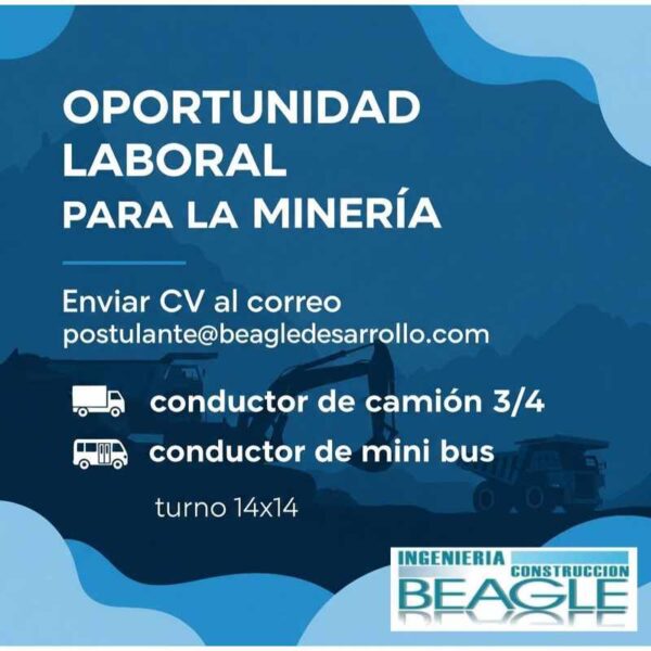 Oportunidad laboral en minería