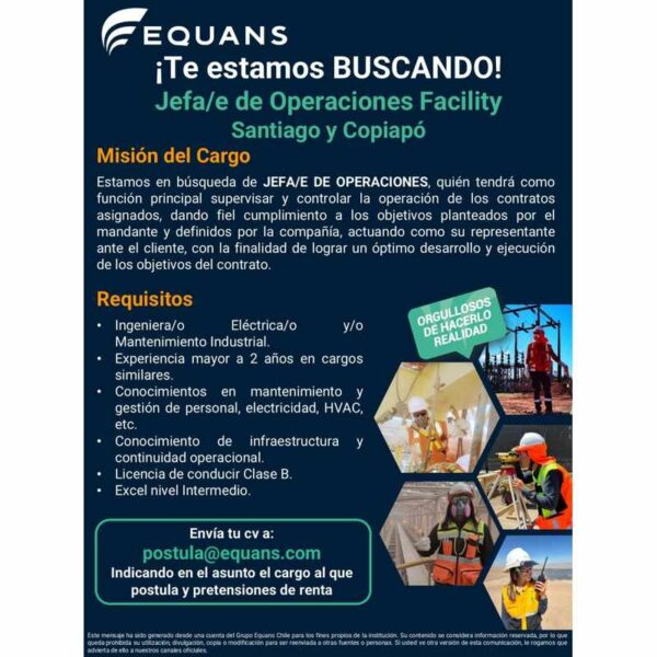 Jef/a de Operaciones Facility