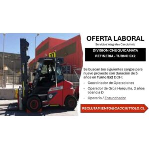 Coordinador y Operadores para División Chuquicamata