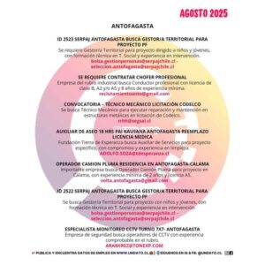 Ofertas de empleo en Antofagasta