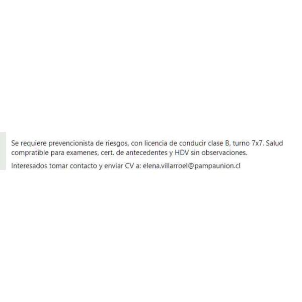 Prevencionista de Riesgos