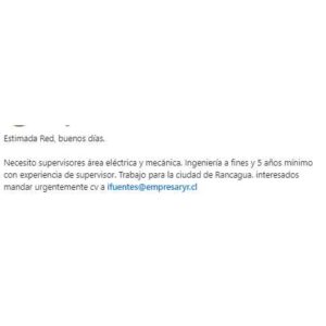 Supervisores Área Eléctrica y Mecánica