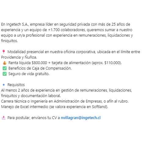Analista de Remuneraciones
