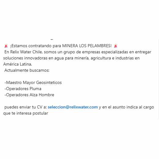 Contratación en Minera Los Pelambres