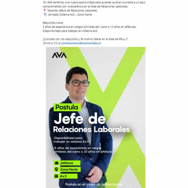 Jefe de Relaciones Laborales
