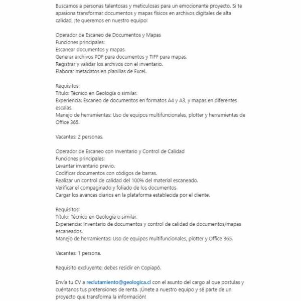 Operador de Escaneo de Documentos y Mapas