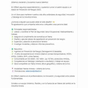 Asesor en Prevención de Riesgos