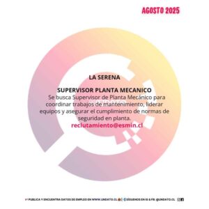 Supervisor Planta Mecánico