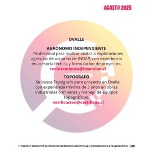Se busca agrónomo independiente y topógrafo