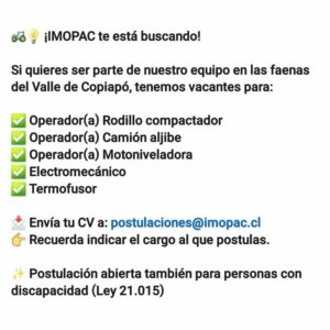 Oportunidades de trabajo en faenas