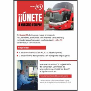 Conductor profesional en Buses JM