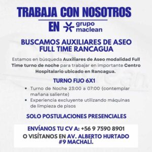Auxiliares de Aseo Full Time