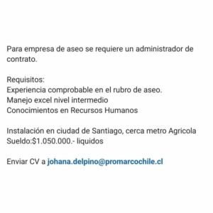 Administración de Contrato de Aseo