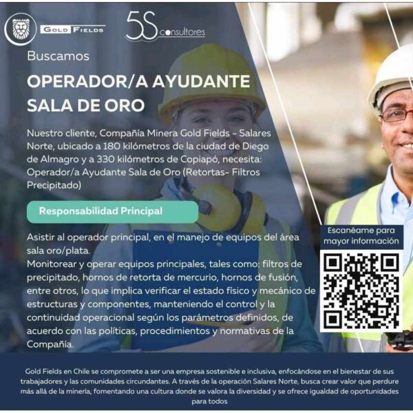 Operador/a Ayudante Sala de Oro