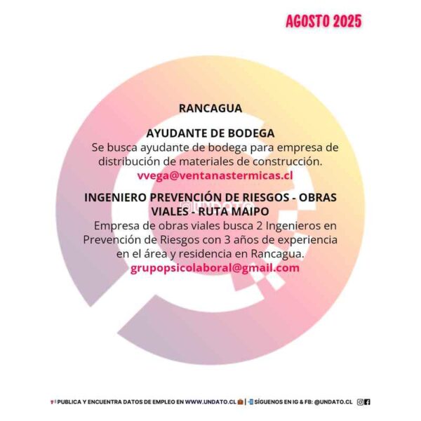 Ofertas de empleo en Rancagua