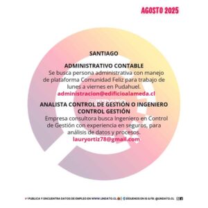 Administrativo Contable y Analista Control de Gestión