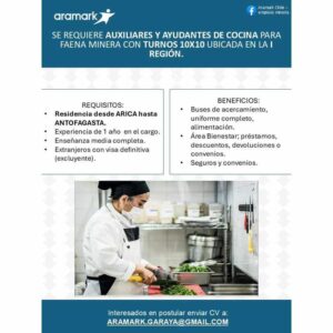Auxiliares y Ayudantes de Cocina