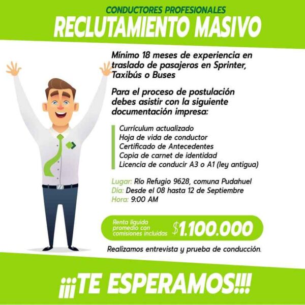 Conductores Profesionales Requeridos