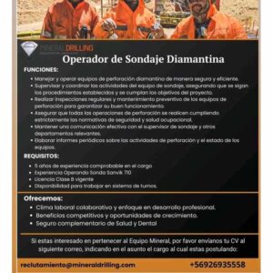 Operador de Sondaje Diamantina