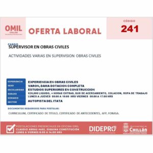 Supervisor en Obras Civiles
