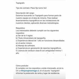 Topógrafo para minería