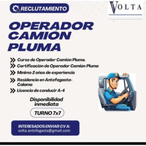 Operador Camión Pluma