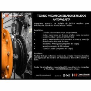 Técnico Mecánico Sellado de Fluidos