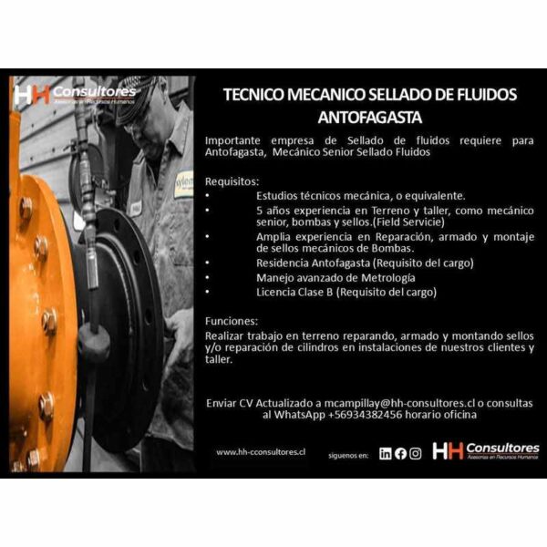 Técnico Mecánico Sellado de Fluidos