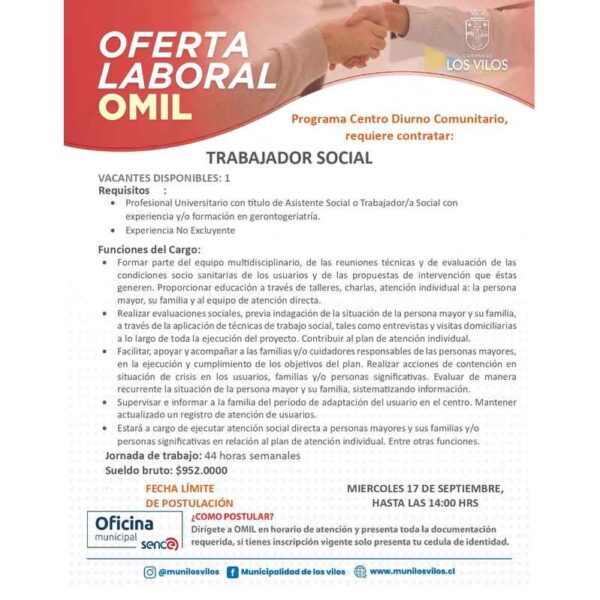 Oferta de Trabajador Social