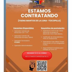 Operadores para Faena Mantos de la Luna