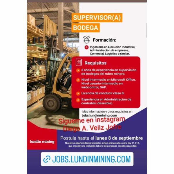 Supervisor(a) Bodega