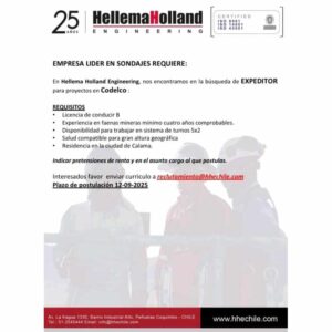 Expeditor para proyectos en Codelco