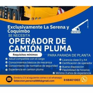 Operador de Camión Pluma