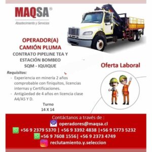 Operador(a) Camión Pluma