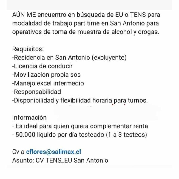 Operativos Part Time en San Antonio
