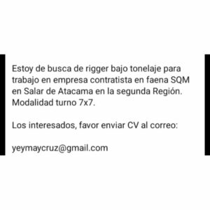 Rigger Bajo Tonelaje
