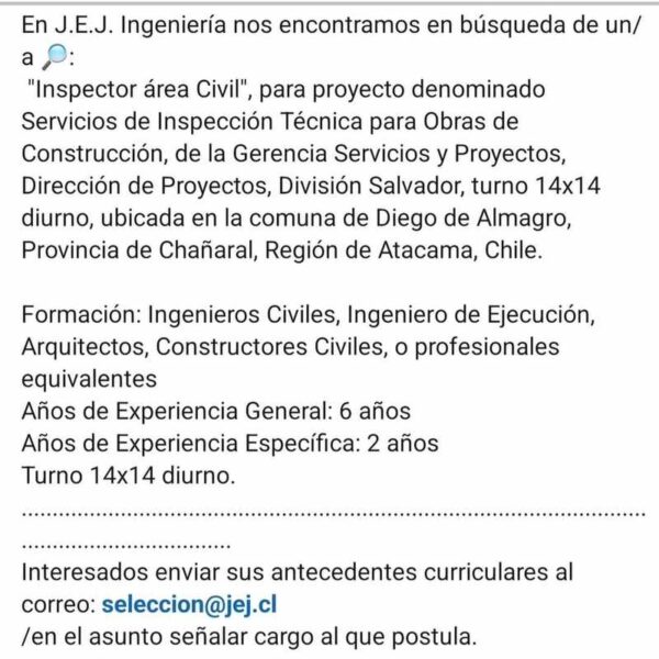 Inspector área Civil