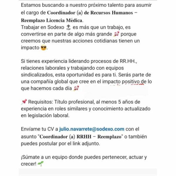 Coordinador(a) de Recursos Humanos