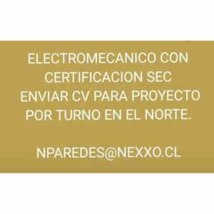 Electromecánico con Certificación SEC