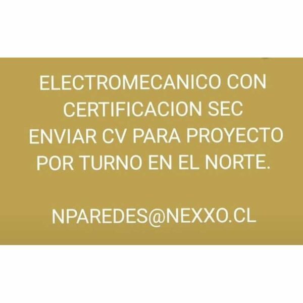 Electromecánico con Certificación SEC