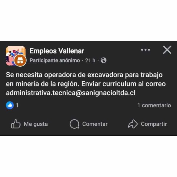 Operadora de Excavadora en Minería