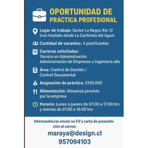 Oportunidad de Práctica Profesional