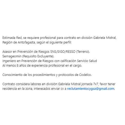 Asesor en Prevención de Riesgos