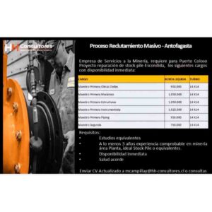 Maestros para Proyecto en Escondida