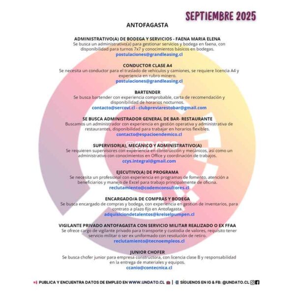 Oportunidades Laborales en Antofagasta